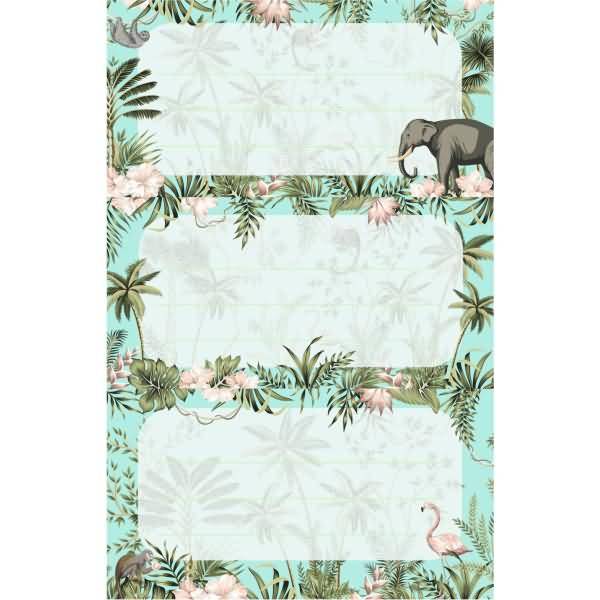 Buchetiketten Motiv 7 3 Blatt Tropical