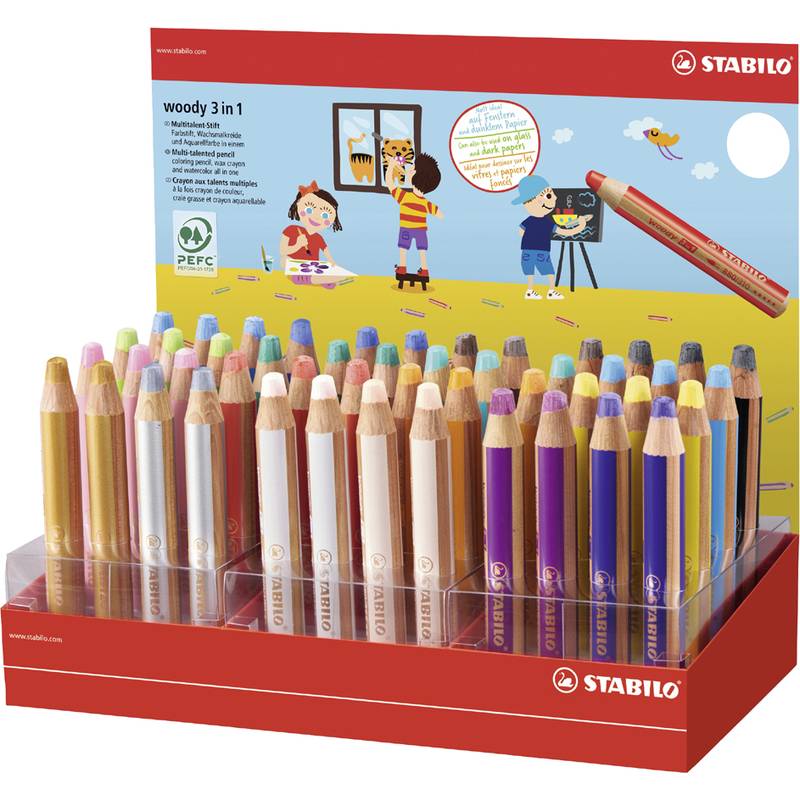 STABILO Multitalentstift woody 3 in 1, 48er Kartondisplay