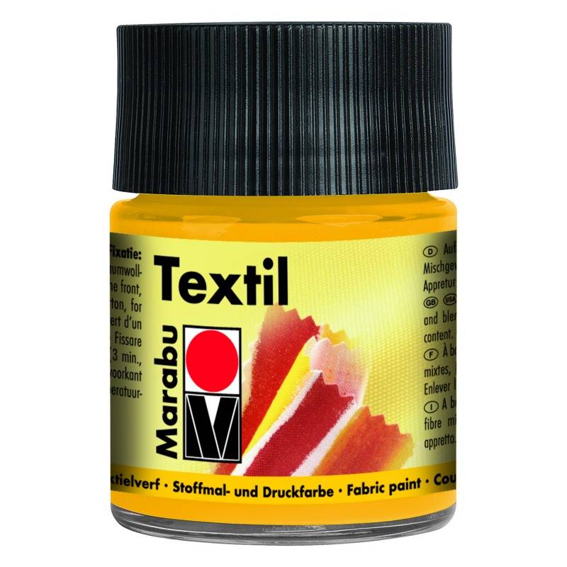 Marabu Textilfarbe "Textil", mittelgelb, 50 ml, im Glas
