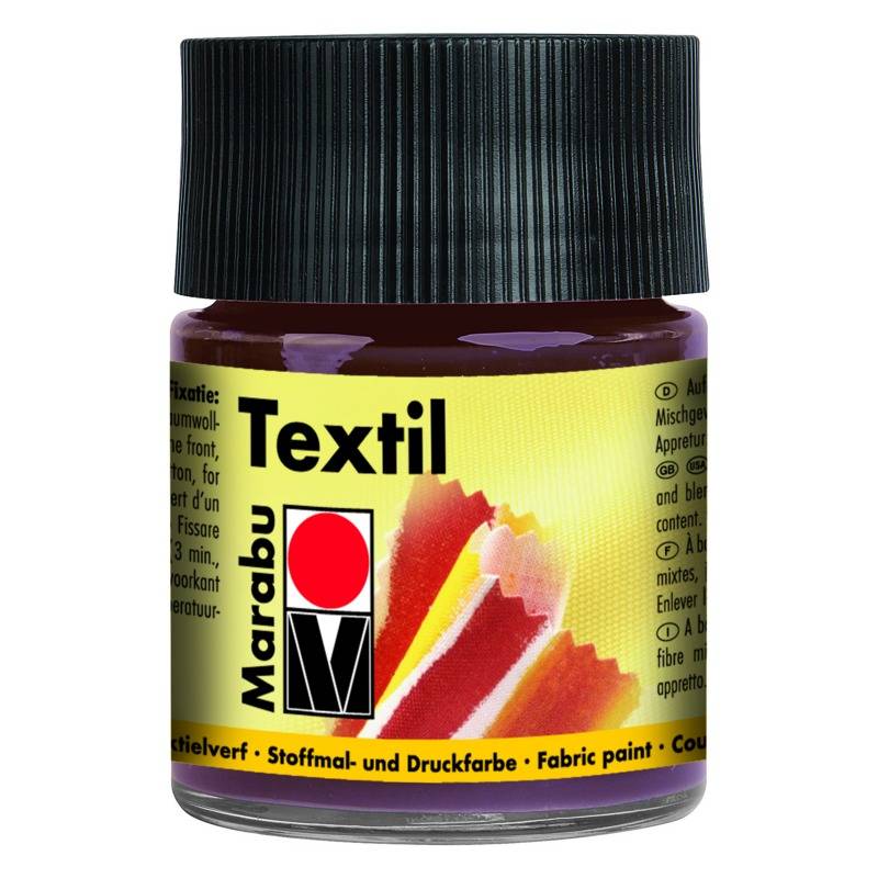 Marabu Textilfarbe "Textil", dunkelbraun, 50 ml, im Glas