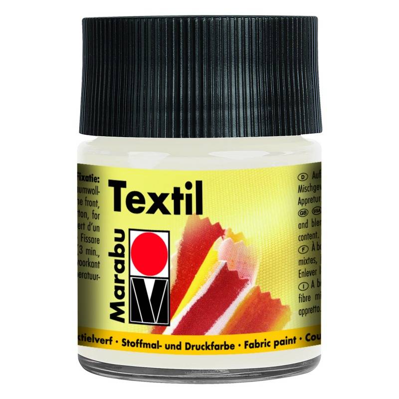 Marabu Textilfarbe "Textil", weiß, 50 ml, im Glas