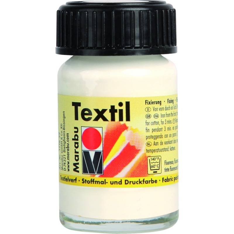 Marabu Textilfarbe "Textil", weiß, 15 ml, im Glas