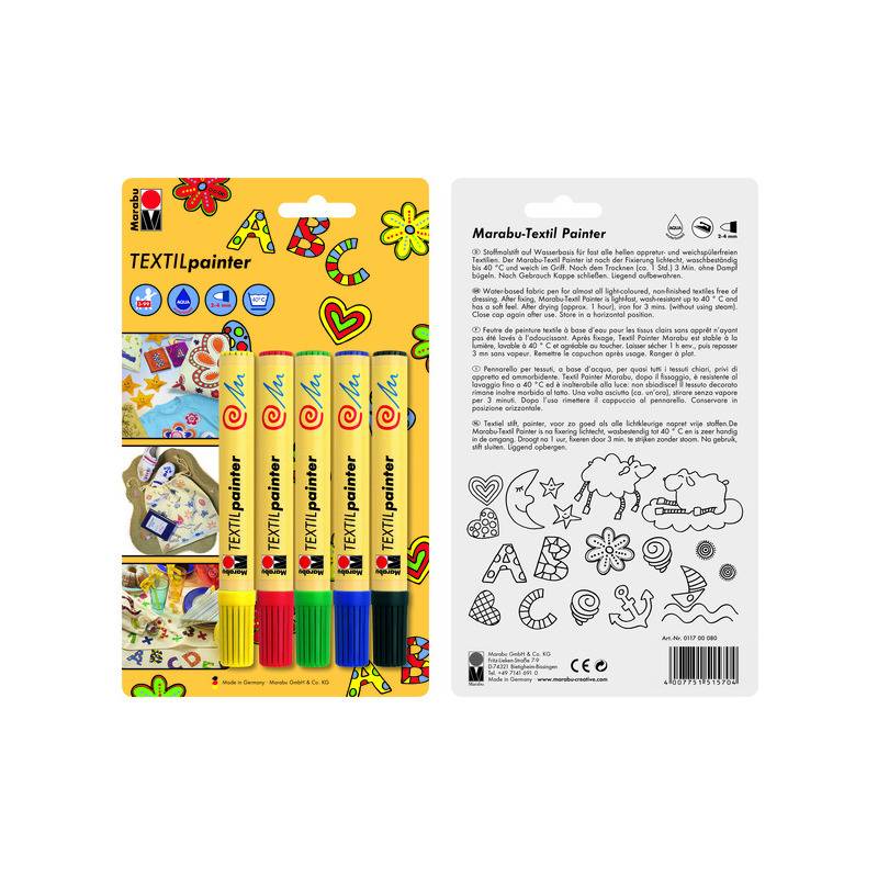 Marabu Textilmarker "Textil Painter", 5er Blister
