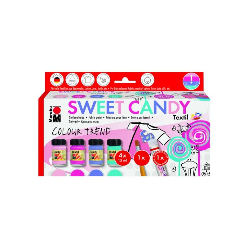 Marabu Textilfarbe "Textil", Set SWEET CANDY