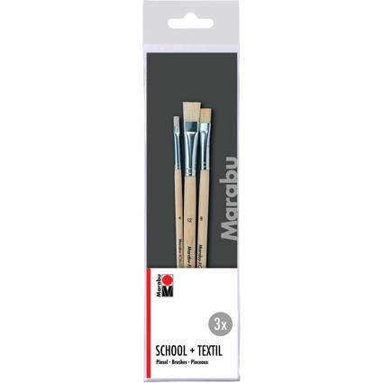 Marabu Pinselset School + Textil, 3-teilig