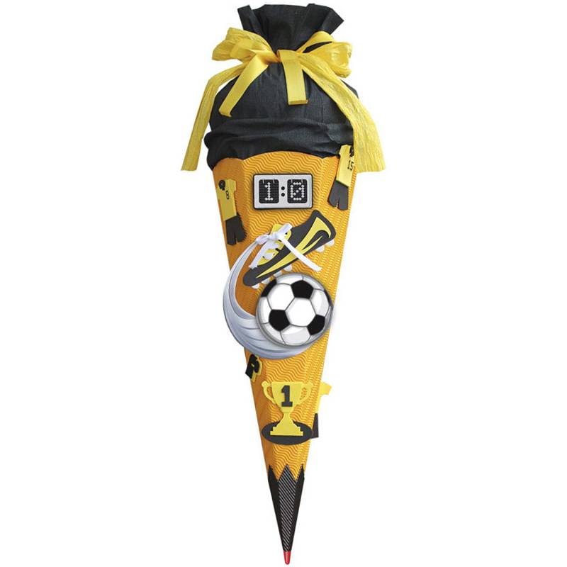 ROTH Schultüten-Bastelset "Soccer gelb/schwarz", 6-eckig