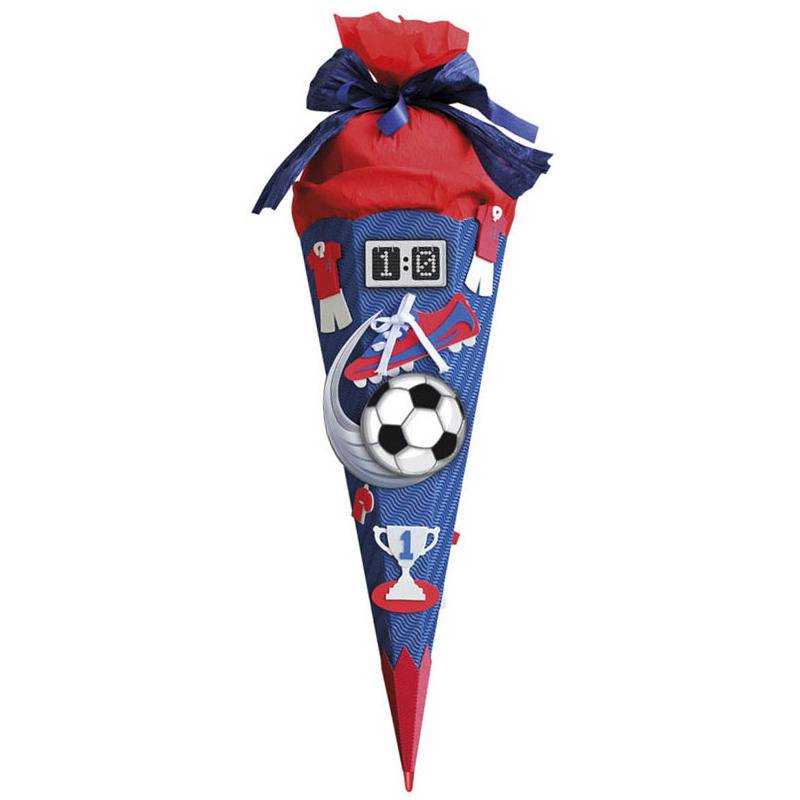ROTH Schultüten-Bastelset "Soccer rot/blau", 6-eckig, 680 mm