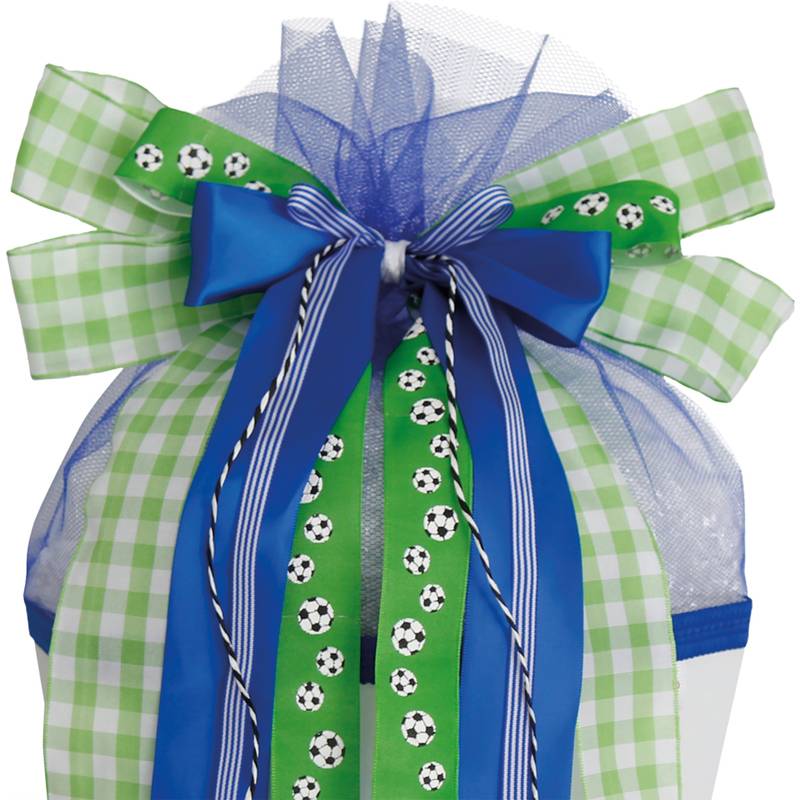 ROTH Schultütenschleife "Soccer", grün / blau