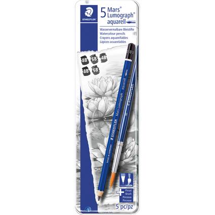 STAEDTLER Bleistift Mars Lumograph aquarell, 6er Metalletui