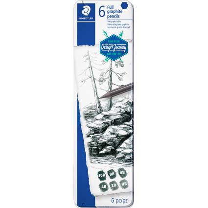 STAEDTLER Graphitstift Mars Lumograph pure graphite,6er Etui