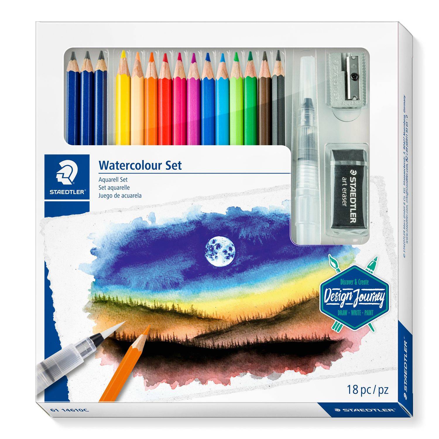 Staedtler 146 10C, Schwarz, Blau, Bordeaux, Braun, Grün, Hellblau, Hellgrün, Malve, Orange, Pfirsich, Rot, Gelb, 15 Stück(e)