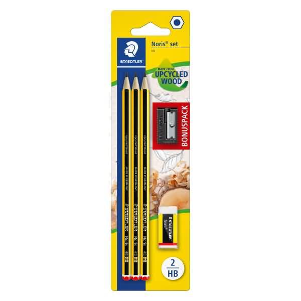 Bleistift Noris 120 gelb/schwarz VE=3 Stück Blister