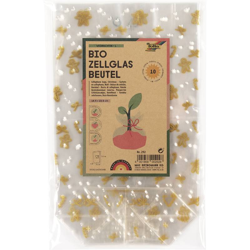 folia Weihnachts-Zellglasbeutel, Maße: (B)145 x (H)235 mm