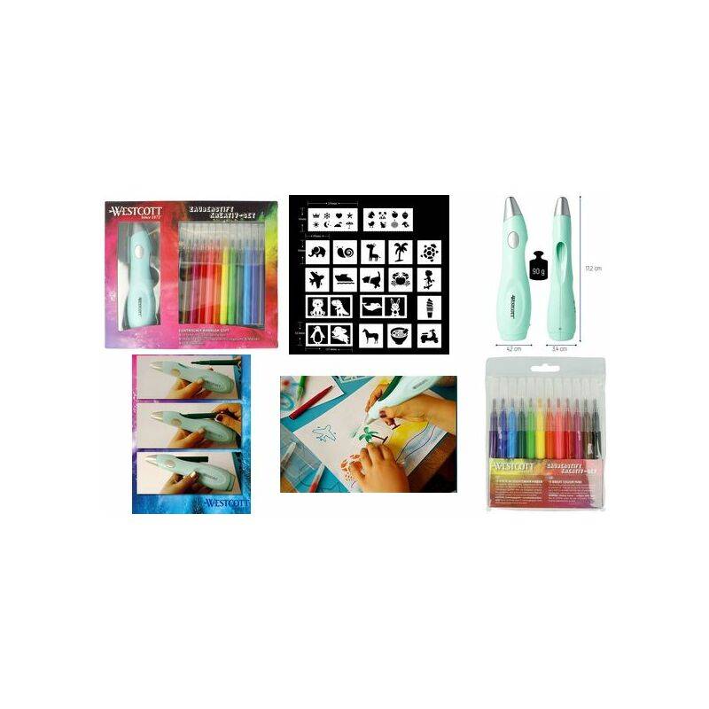 WESTCOTT Zauberstift, 12er Nachfüllpack für Airbrush-Stift
