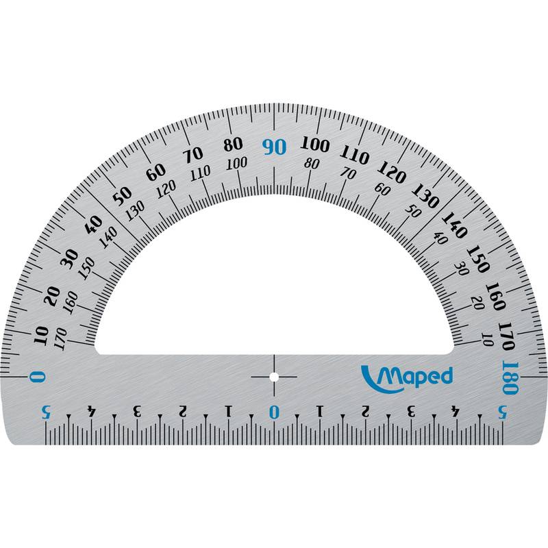 Maped Halbkreis-Winkelmesser 180 Grad, aus Aluminium, 120 mm