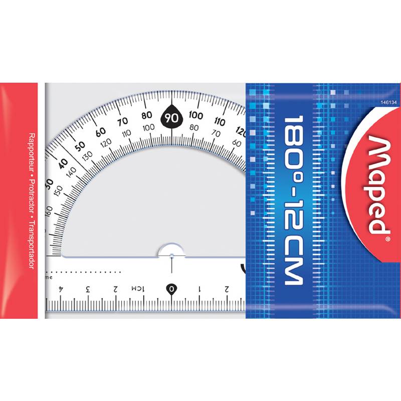 Maped Halb-Winkelmesser Cristal 180 Grad, 120 mm