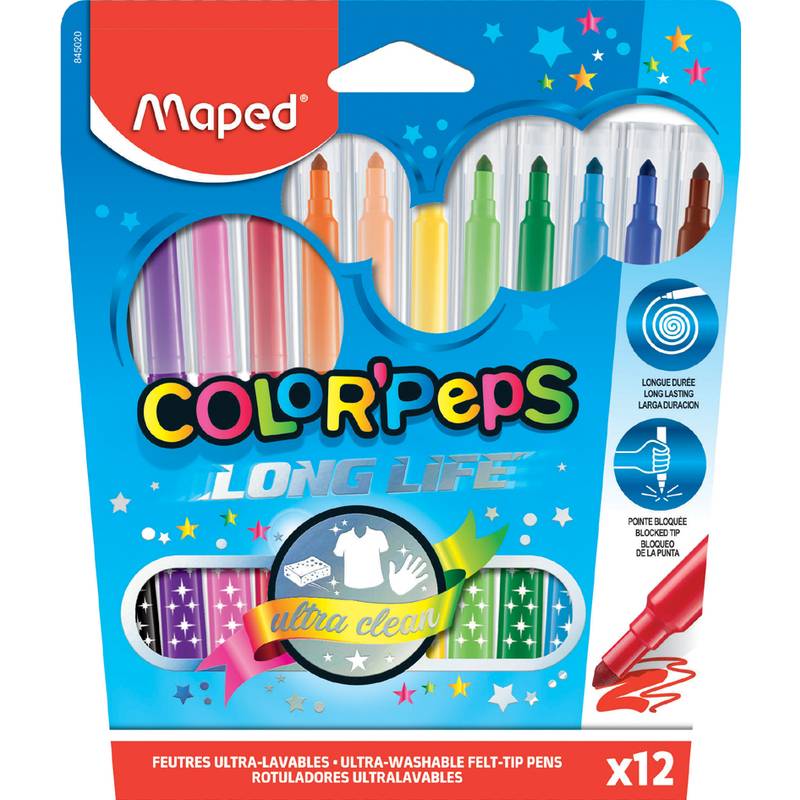 Maped Fasermaler COLOR'PEPS, 12er Kartonetui