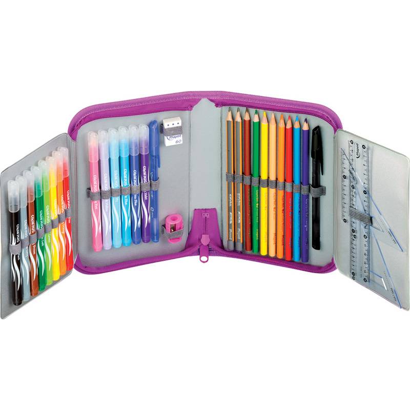 Maped Schüleretui Fairy, aus Polyester, pink, befüllt