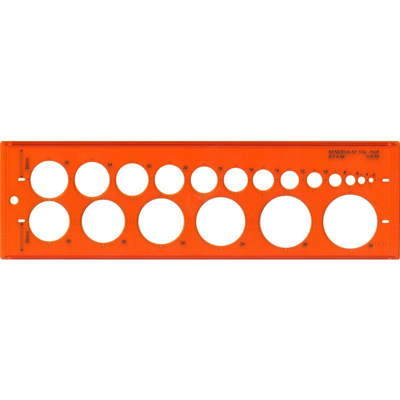 MINERVA Kreisschablone 17 A, Kreis von 2 - 38 mm