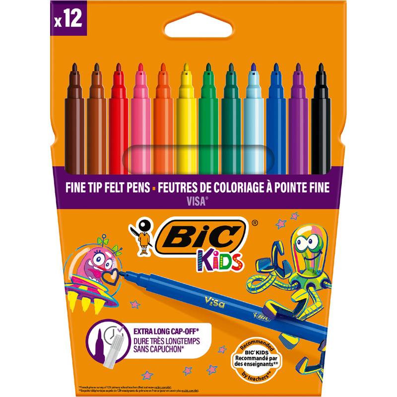BIC KIDS Fasermaler Visa, 12er Kartonetui