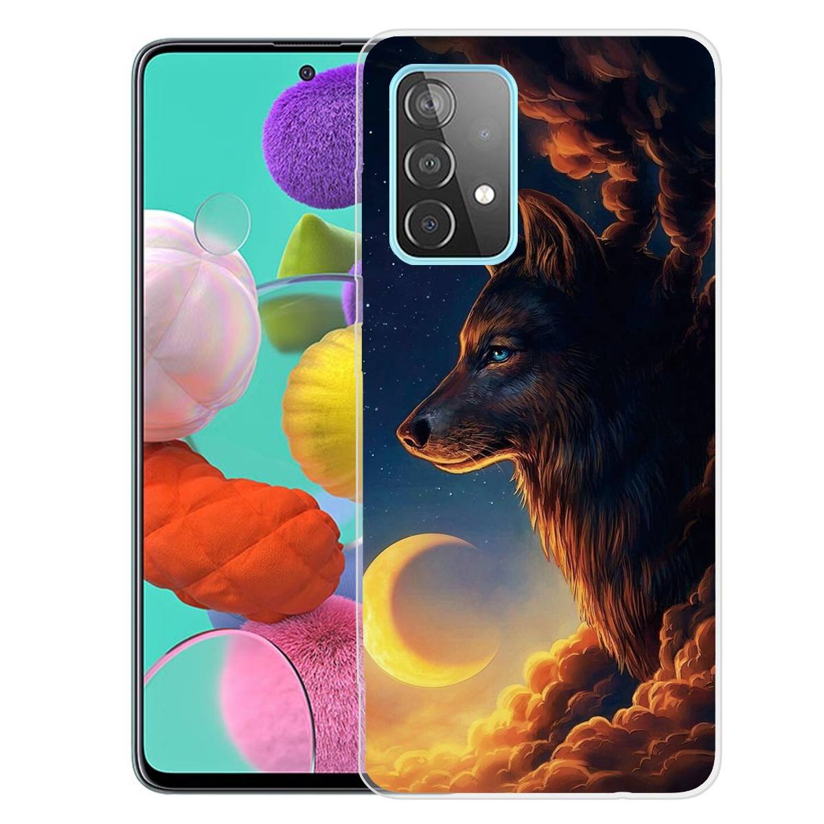 Für Samsung Galaxy A32 5G Silikon Case TPU Sky Wolf Schutz Muster Tasche Hülle Cover Etuis Zubehör
