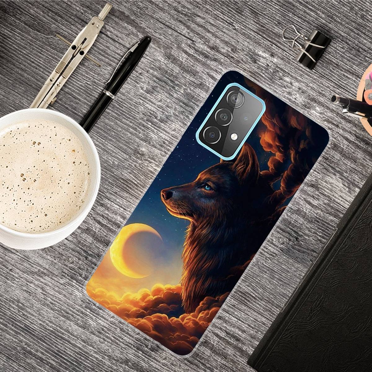Für Samsung Galaxy A32 5G Silikon Case TPU Sky Wolf Schutz Muster Tasche Hülle Cover Etuis Zubehör