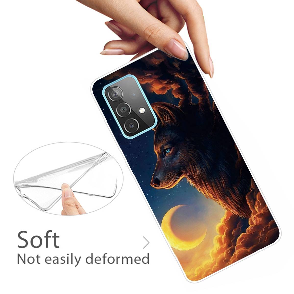 Für Samsung Galaxy A32 5G Silikon Case TPU Sky Wolf Schutz Muster Tasche Hülle Cover Etuis Zubehör