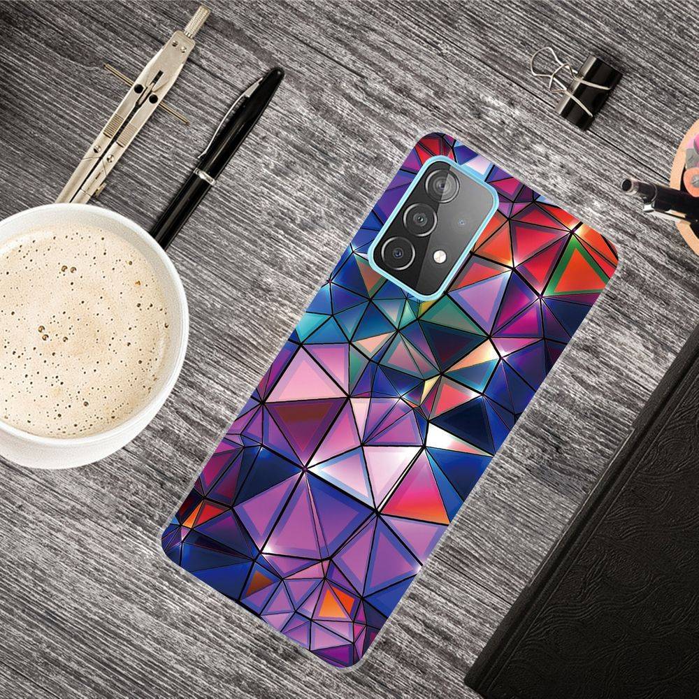 Für Samsung Galaxy A32 5G Silikon Case TPU Color Blocks Schutz Muster Tasche Hülle Cover Etuis Zubehör