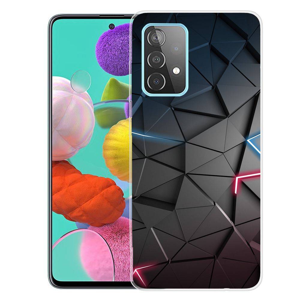 Für Samsung Galaxy A32 5G Silikon Case TPU Dark Blocks Schutz Muster Tasche Hülle Cover Etuis