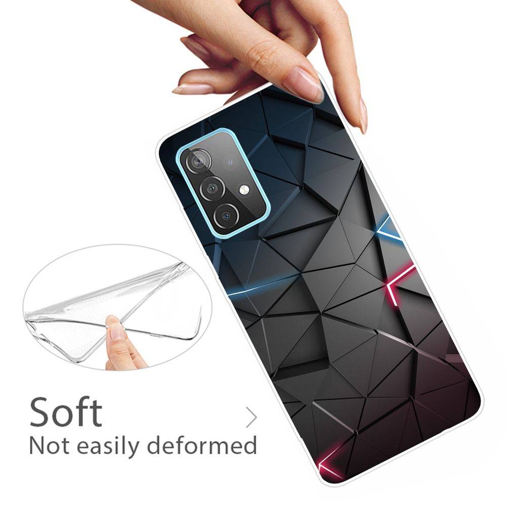 Für Samsung Galaxy A32 5G Silikon Case TPU Dark Blocks Schutz Muster Tasche Hülle Cover Etuis