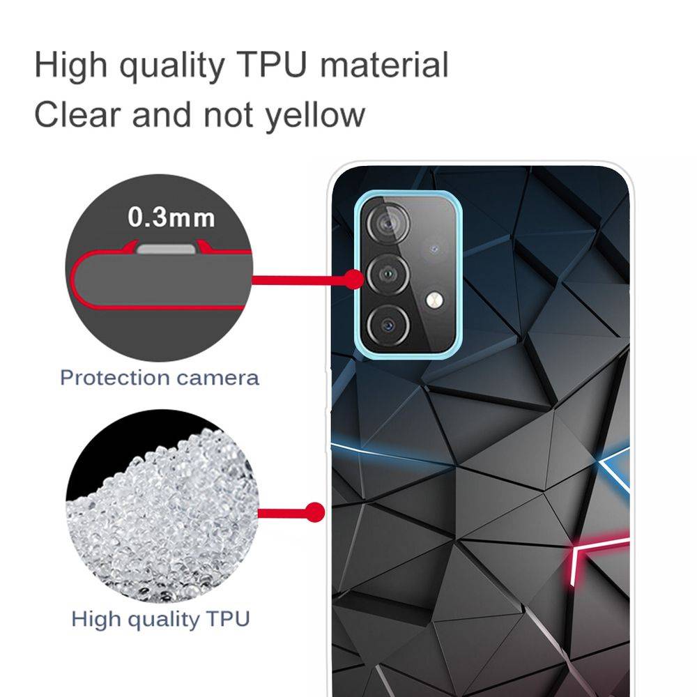 Für Samsung Galaxy A32 5G Silikon Case TPU Dark Blocks Schutz Muster Tasche Hülle Cover Etuis