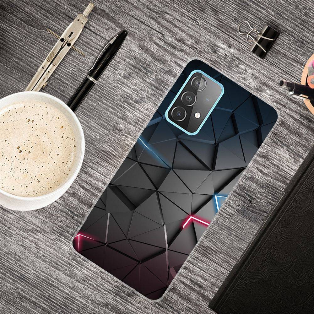 Für Samsung Galaxy A32 5G Silikon Case TPU Dark Blocks Schutz Muster Tasche Hülle Cover Etuis