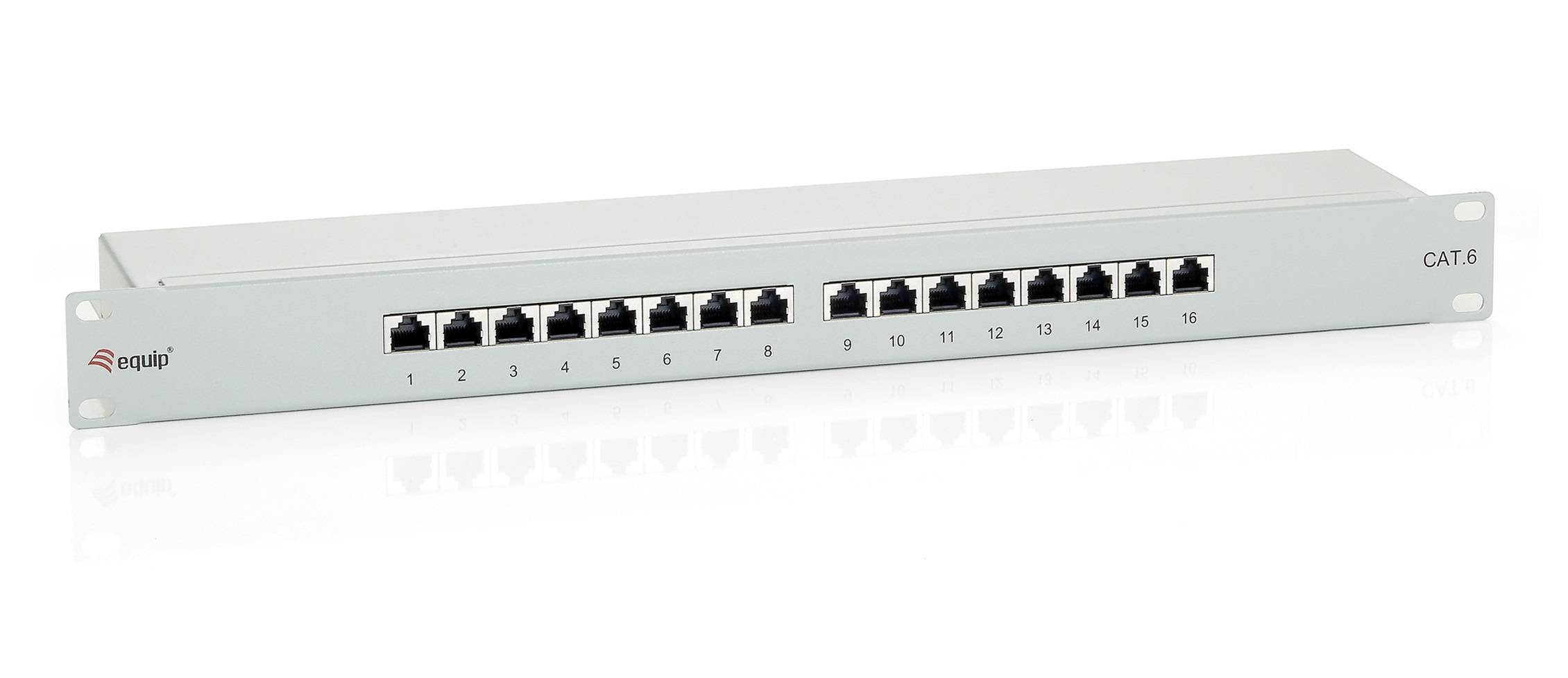 equip - Patch Panel - CAT 6e - STP - Hellgrau, RAL 7035 - 1U - 48.3 cm (19"")