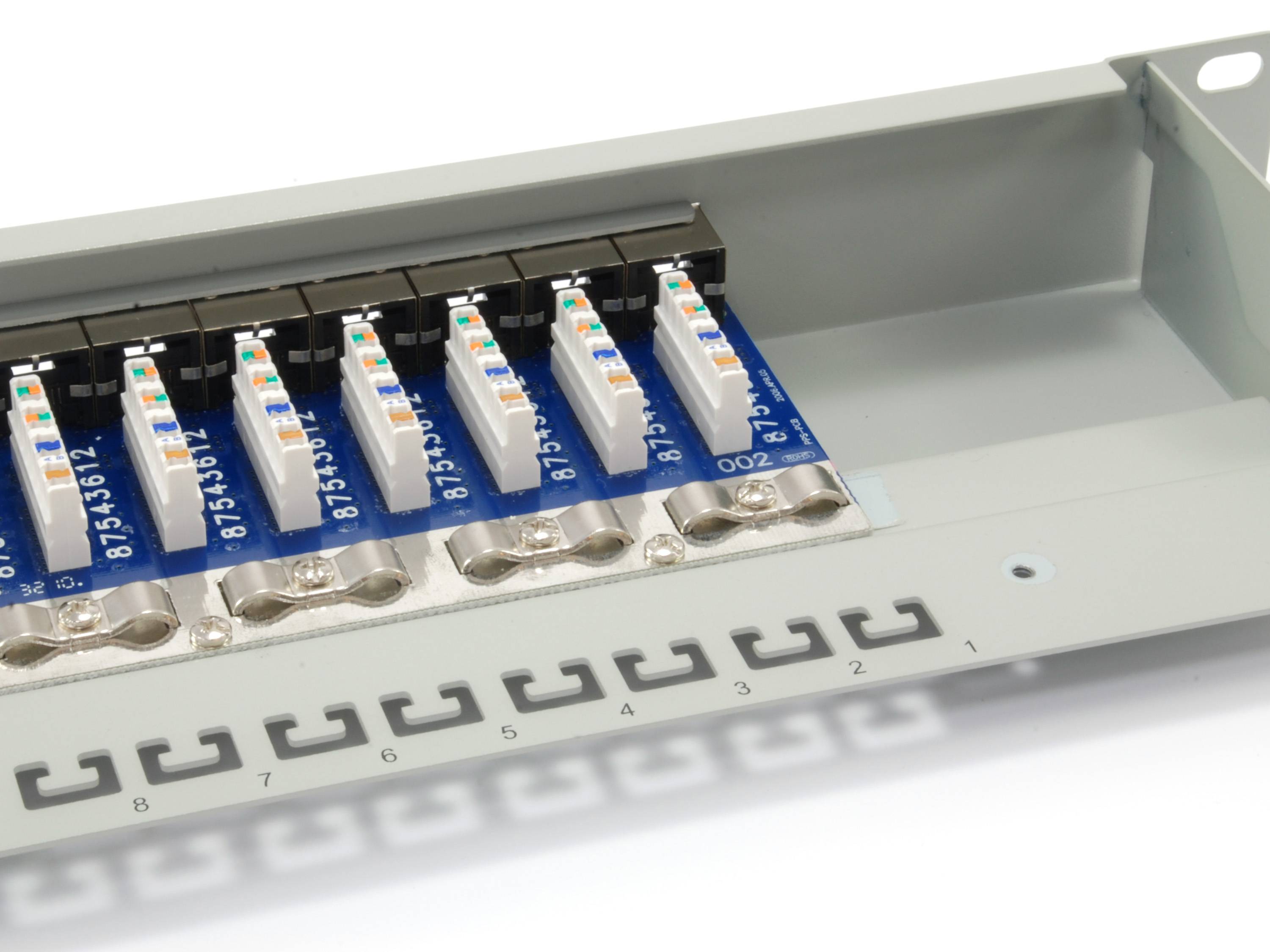 equip - Patch Panel - CAT 6e - STP - Hellgrau, RAL 7035 - 1U - 48.3 cm (19"")