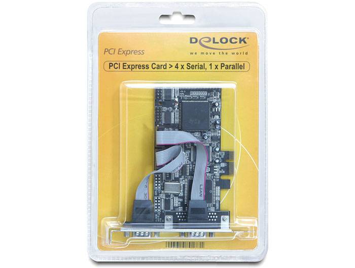 Delock PCI Express card 4 x serial, 1x parallel