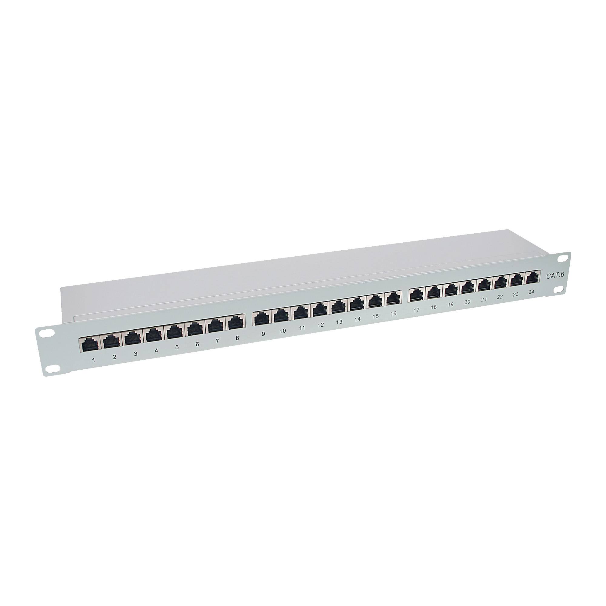 INLINE - Patchfeld Cat.6 - 24-fach - 48,26cm (19"") - 1HE - lichtgrau - RAL7035
