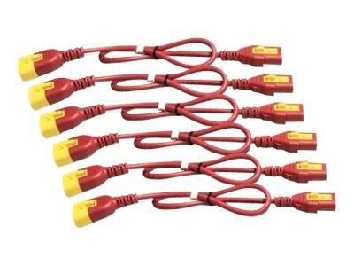 APC - Stromkabel - IEC 60320 C13 Verriegelung bis IEC 60320 C14 Verriegelung - 60 cm - Rot (Packung mit 6)