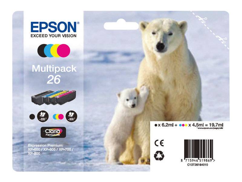Epson 26 Multipack - 4er-Pack - Schwarz, Gelb, Cyan, Magenta