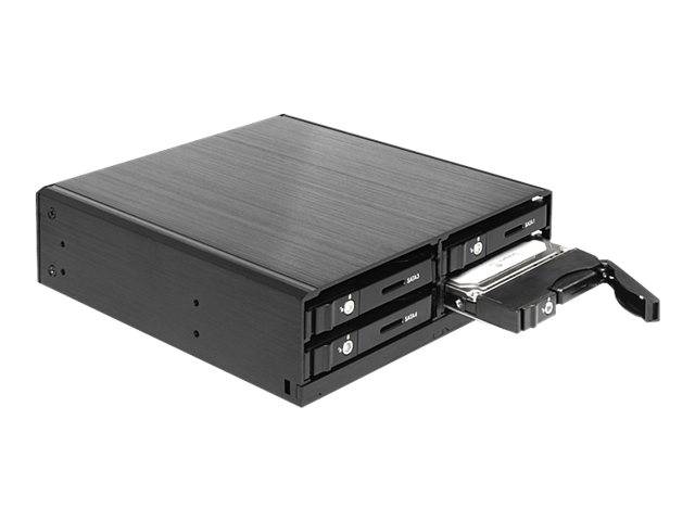 Delock 5.25" Mobile Rack for 4 x 2.5" SATA HDD / SSD - Gehäuse für Speicherlaufwerke mit Lüfter - 2.5" (6.4 cm)