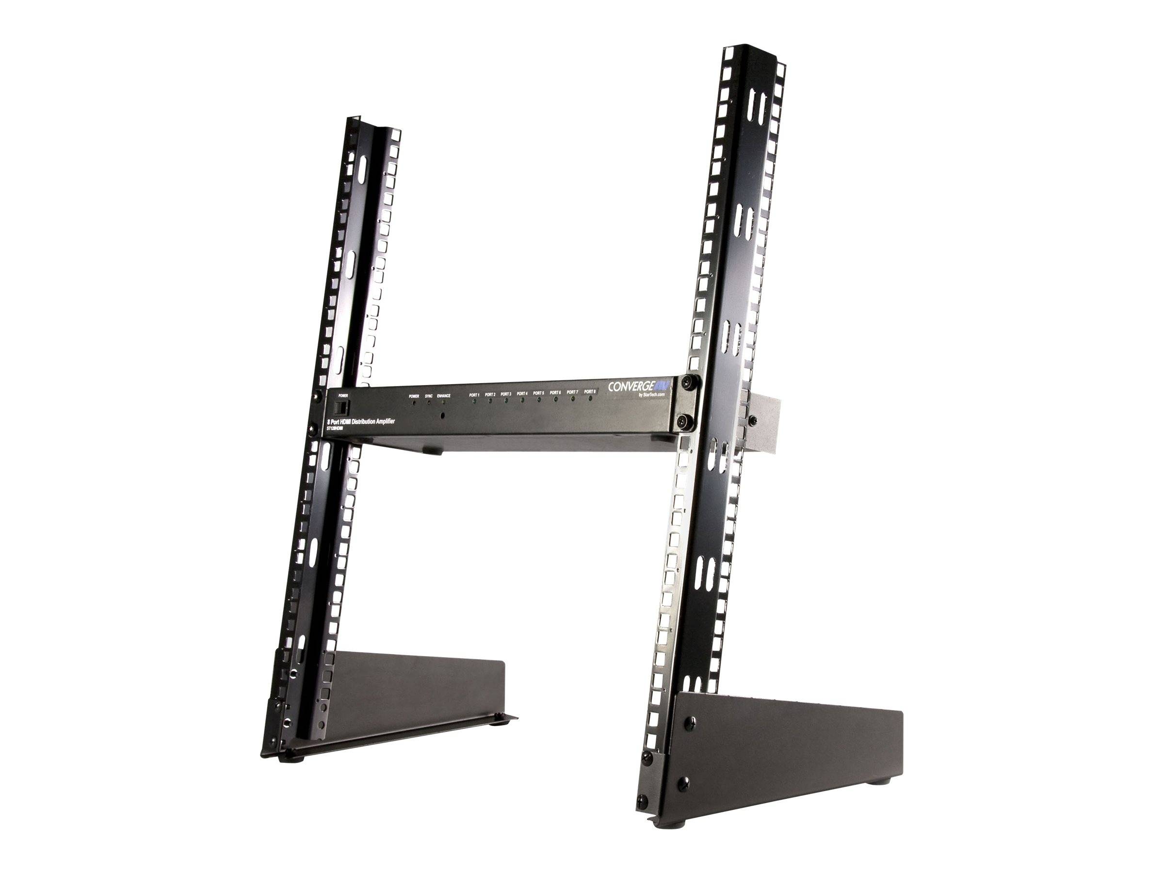 StarTech.com 12 HE 19" Desktop 2 Pfosten Open Frame Rack - Schrank offener Rahmen - Schwarz - 12U - 48.3 cm (19")