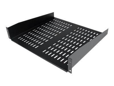 StarTech.com 2HE Universal Rack Mount Fachboden belüftet und freitragend für 19 Server Racks - 16Zoll, schwarz (CABSHELF