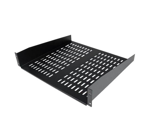 StarTech.com 2HE Universal Rack Mount Fachboden belüftet und freitragend für 19 Server Racks - 16Zoll, schwarz (CABSHELFV)