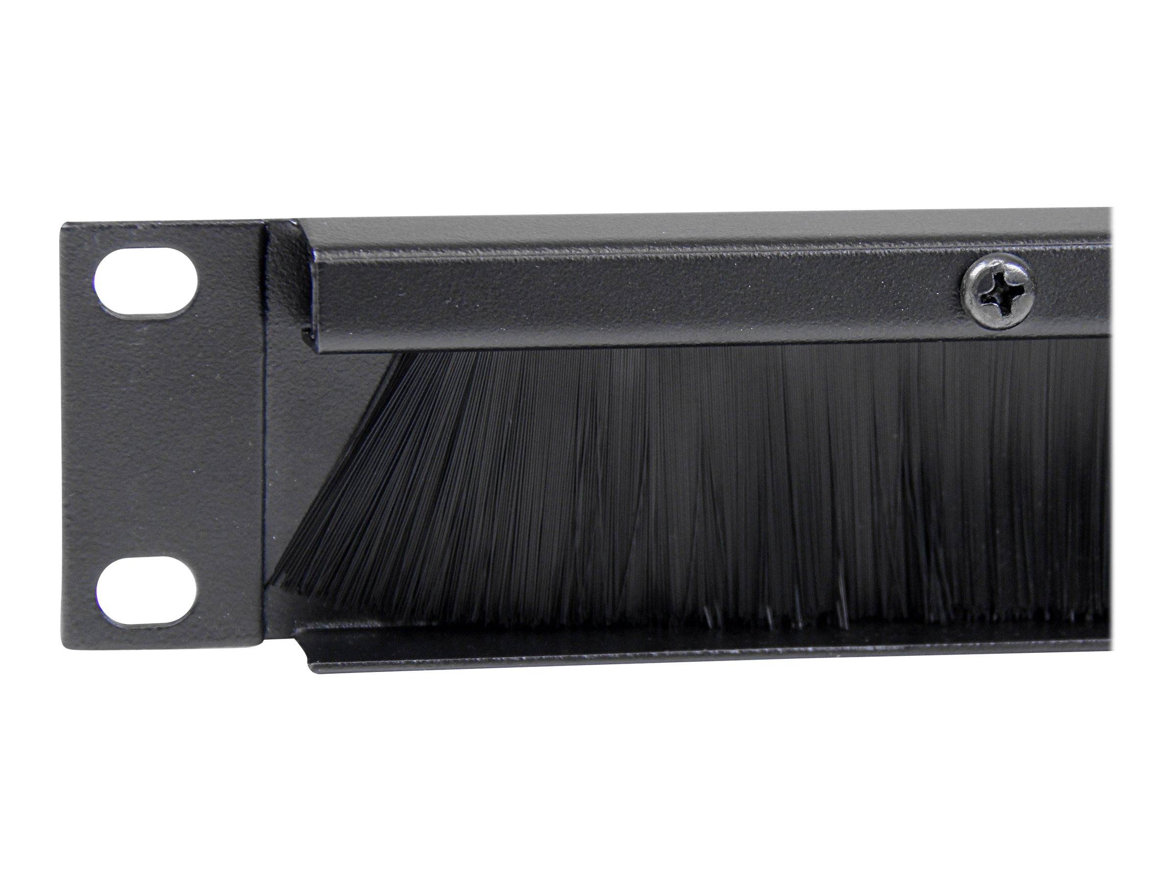 StarTech.com 1 HE Rackblende mit Bürste zur Kabeldurchführung - Kabelführungsplatte für Schaltschrank - Schwarz - 1U - 4