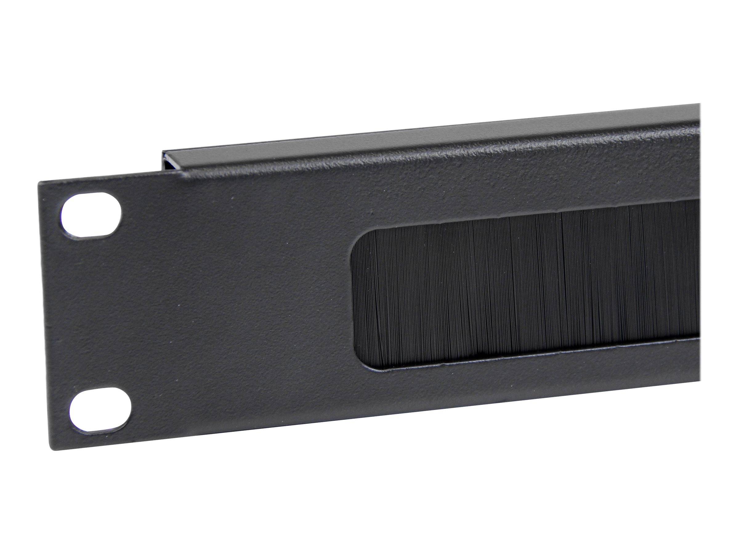 StarTech.com 1 HE Rackblende mit Bürste zur Kabeldurchführung - Kabelführungsplatte für Schaltschrank - Schwarz - 1U - 4