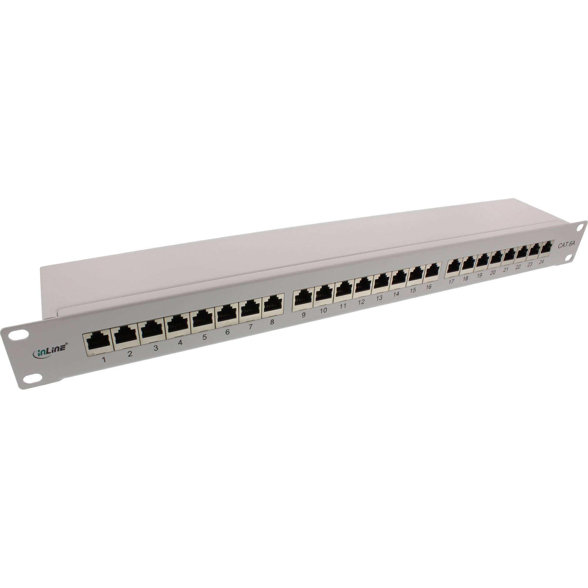 InLine - Patch Panel - Rack montierbar - RJ-45 X 24 - Hellgrau, RAL 7035 - 1U - 48.3 cm (19")