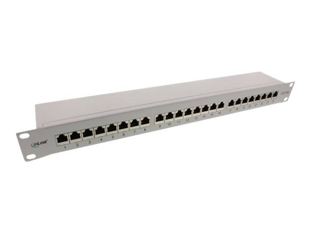 InLine - Patch Panel - Rack montierbar - RJ-45 X 24 - Hellgrau, RAL 7035 - 1U - 48.3 cm (19")