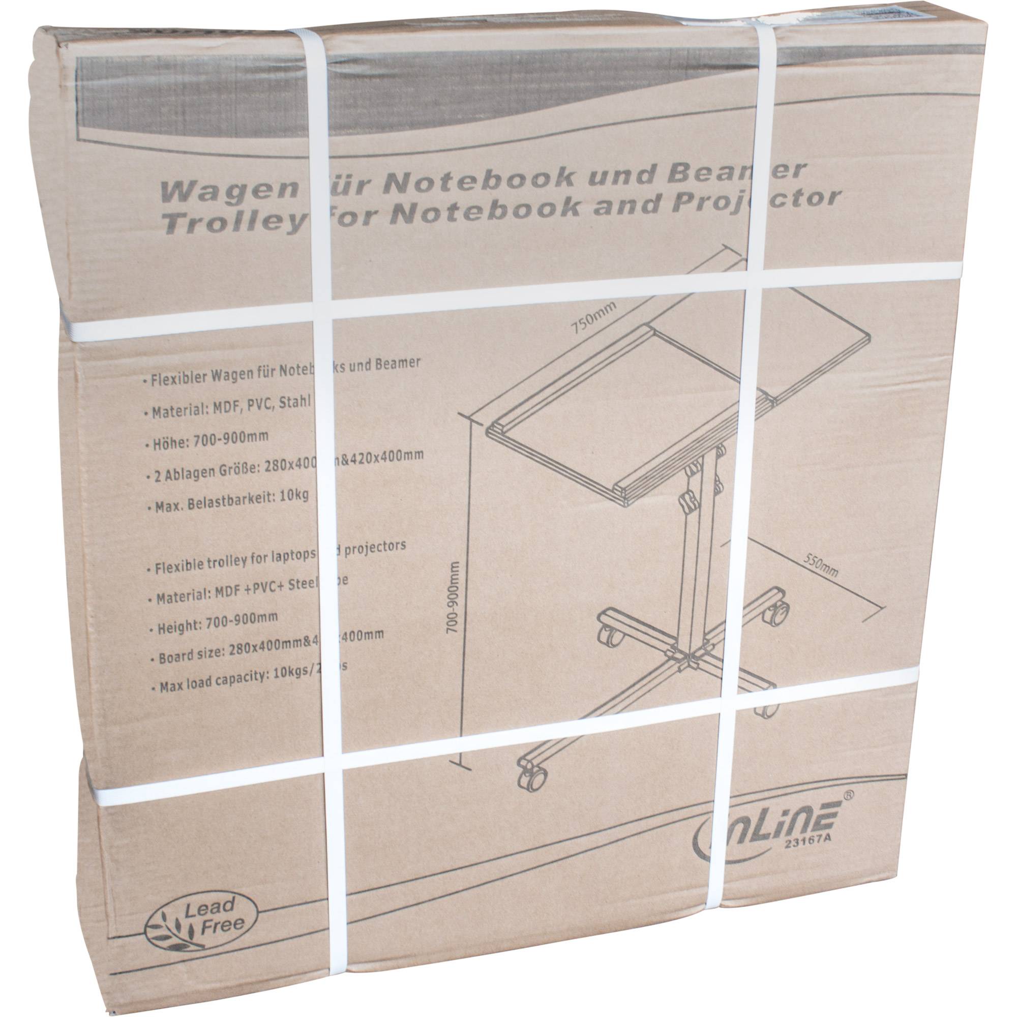 INLINE - Notebook / Beamer Wagen - Höhe 70-90cm