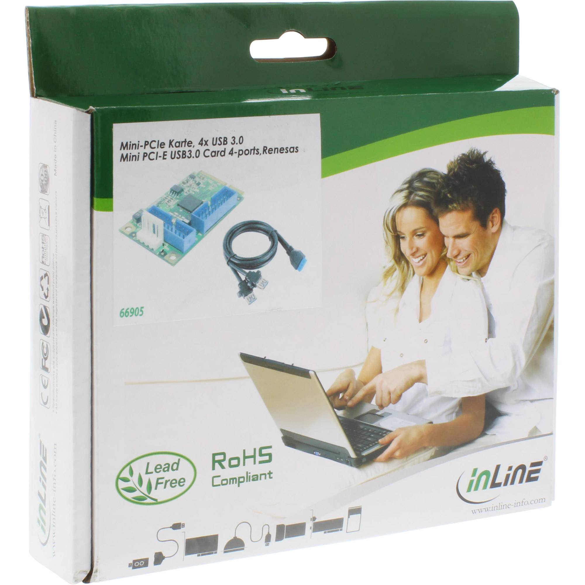 INLINE - Mini-PCIe Karte - 4x USB 3.2 Gen.1