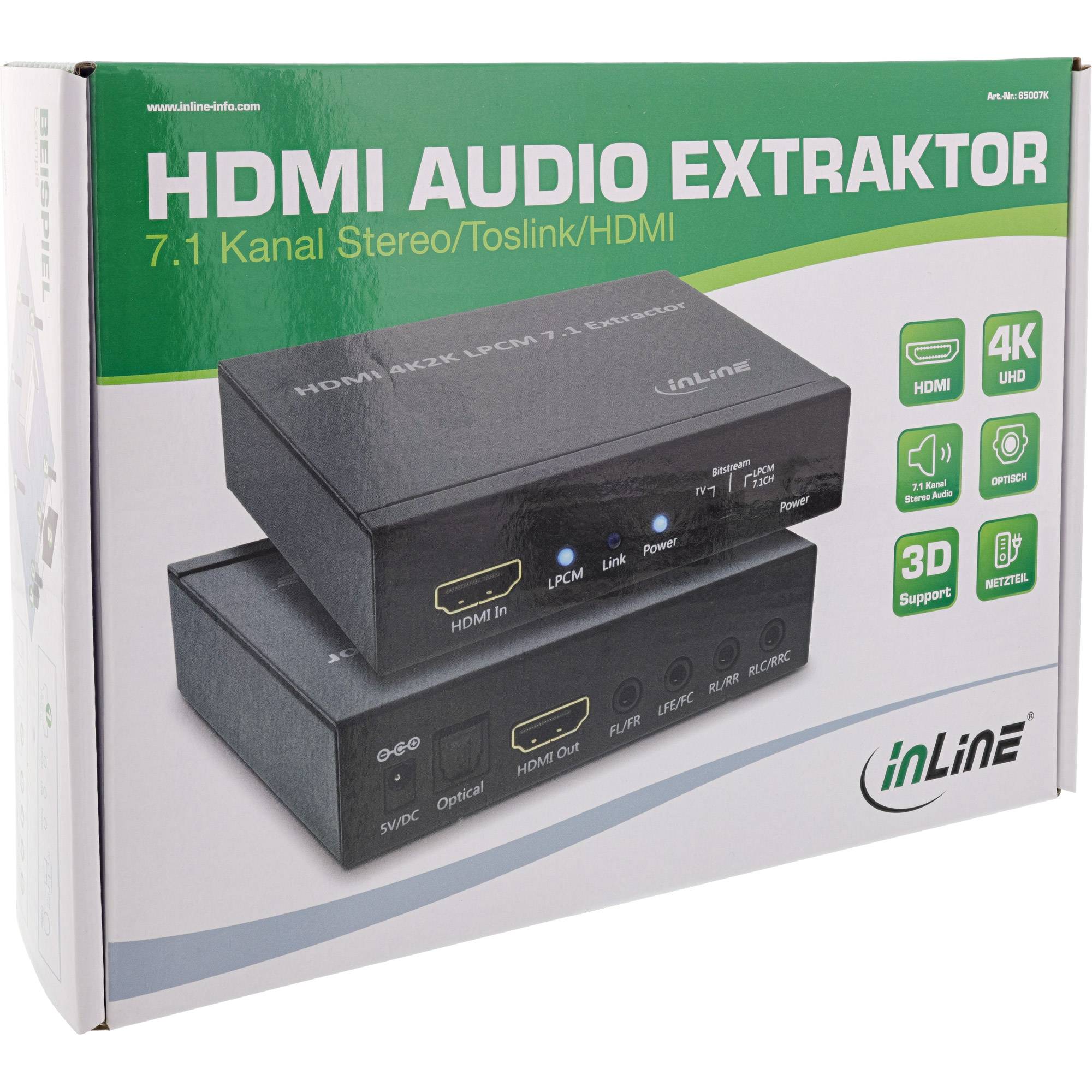 INLINE - HDMI Audio Extraktor/Signaltrenner - Eingang 4K2K HDMI
