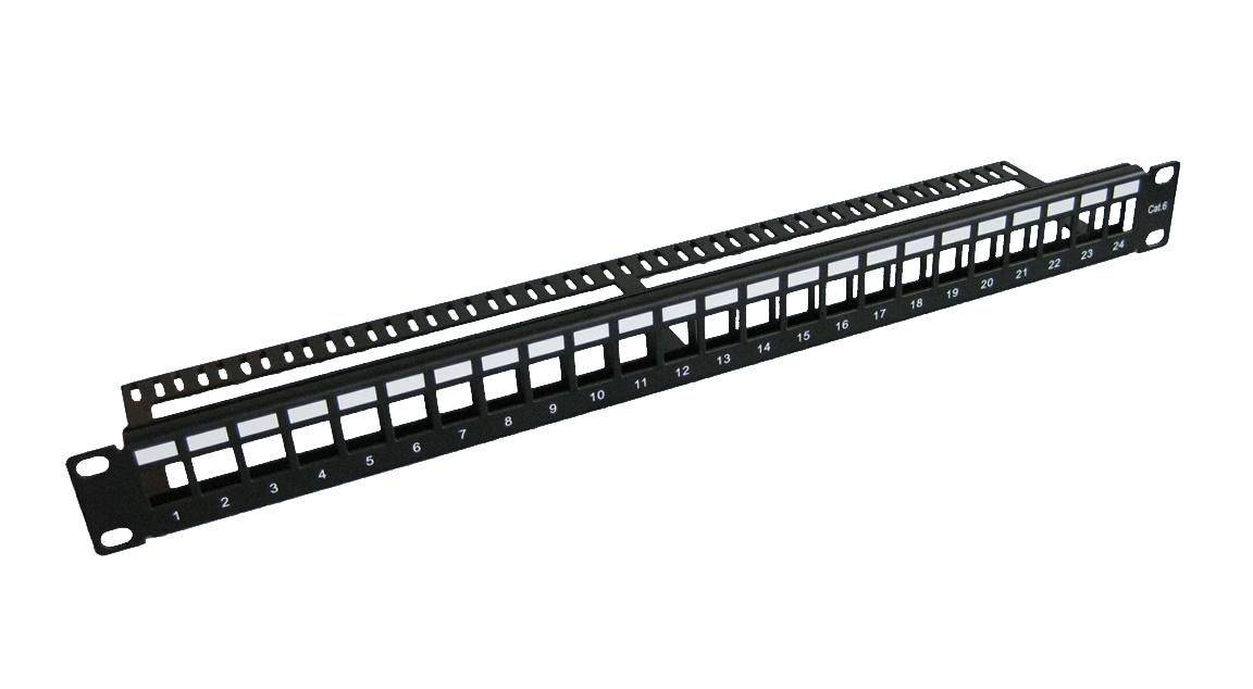 19-Zoll-Blank-Patchpanel, 24 Ports, 1U Metall